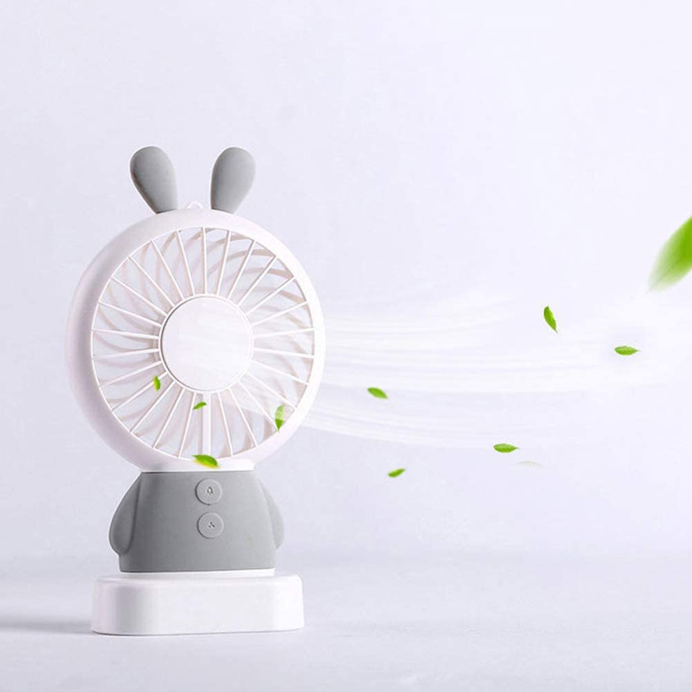 7633 Mini Portable Fan USB Rechargeable Handheld Rabbit Style Color Changing LED Light Pocket Desk Light Fan DeoDap 7633 Mini Portable Fan USB Rechargeable Handheld Rabbit Style Color Changing LED Light Pocket Desk Light Fan DeoDap